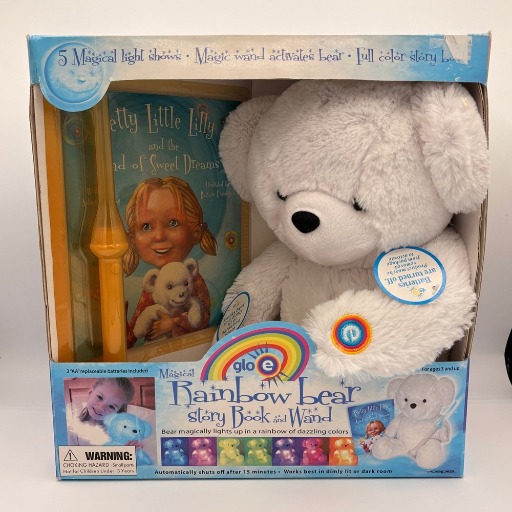 Cepia Glo-E Rainbow Bear Kids OS White New Magical Light Up Storybook Wand Set